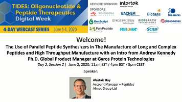 The use of parallel peptide synthesizers in the manufacture of long and complex peptides and high throughput manufacture